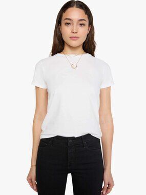 MOTHER "The Lil Goodie Goodie" Supima Cotton Tee in Bright White- M- MSRP $95